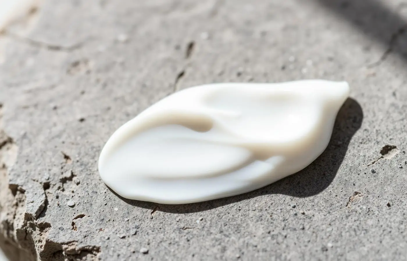 Texture de crème BIOCARE sur pierre